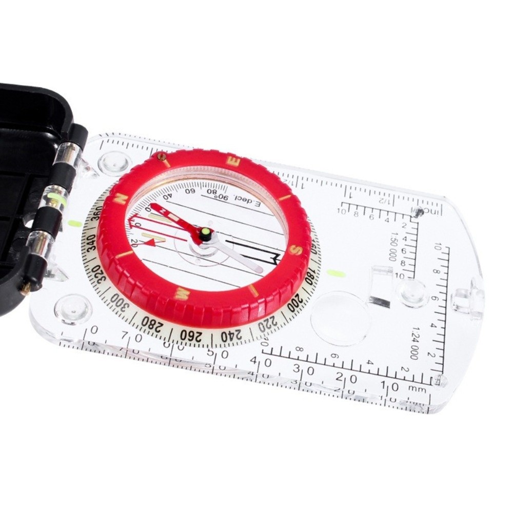 Map Compass Orienteering - Luminous Outdoor Compass with Adjustable Declination