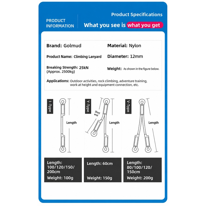 12mm Nylon Fixed‑Length Climbi - Adventure Outdoor Equipment ulasan dan harga