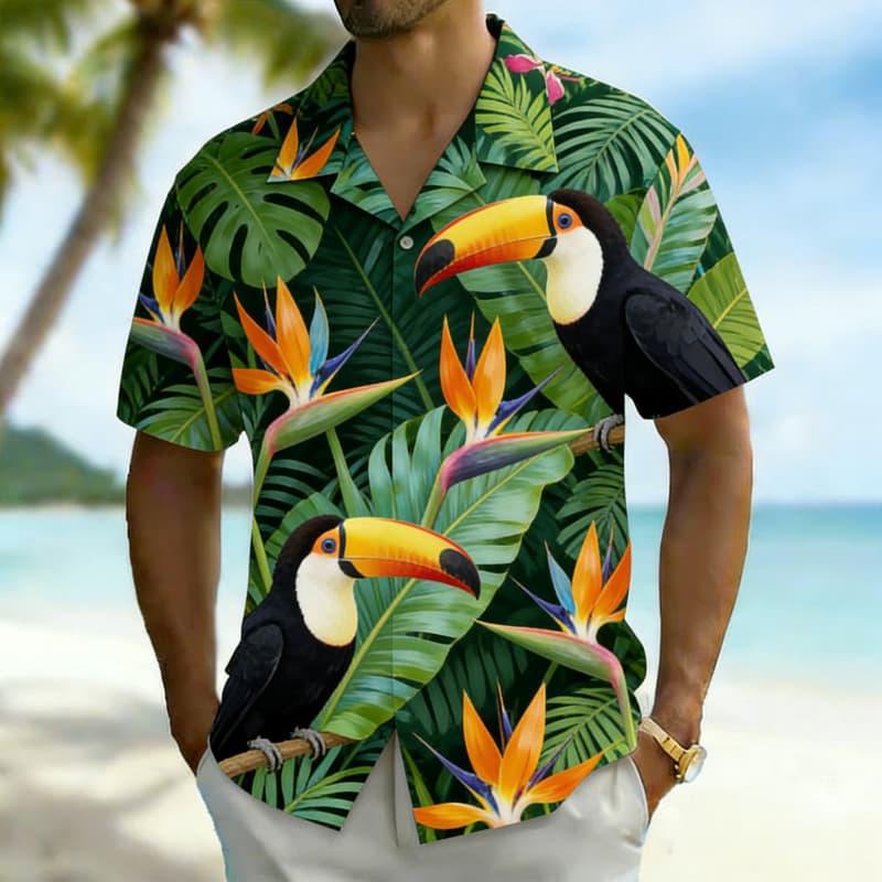 Men's Premium Tropical Bird Pr - Outdoor Adventure Vacations ulasan dan harga