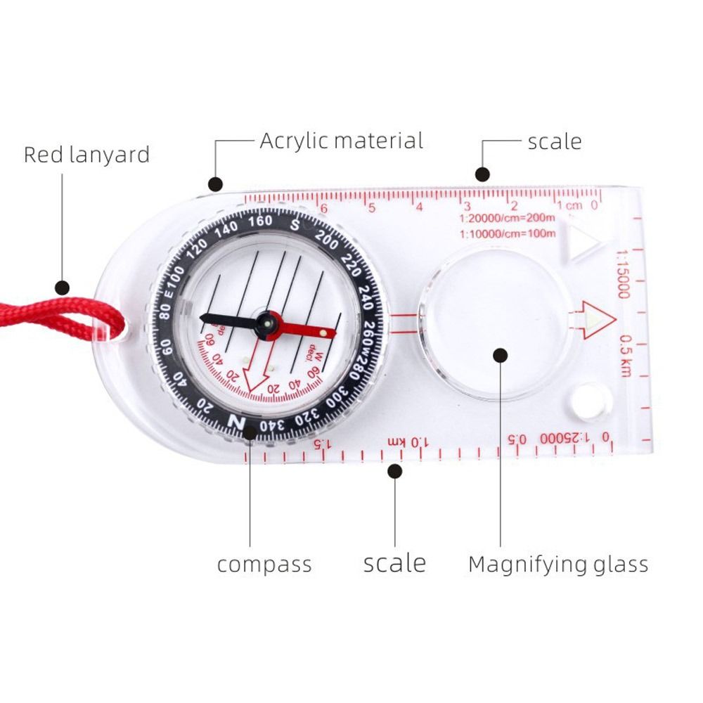 New Acrylic Map Ruler Compass  - Map Compass Orienteering ulasan dan harga